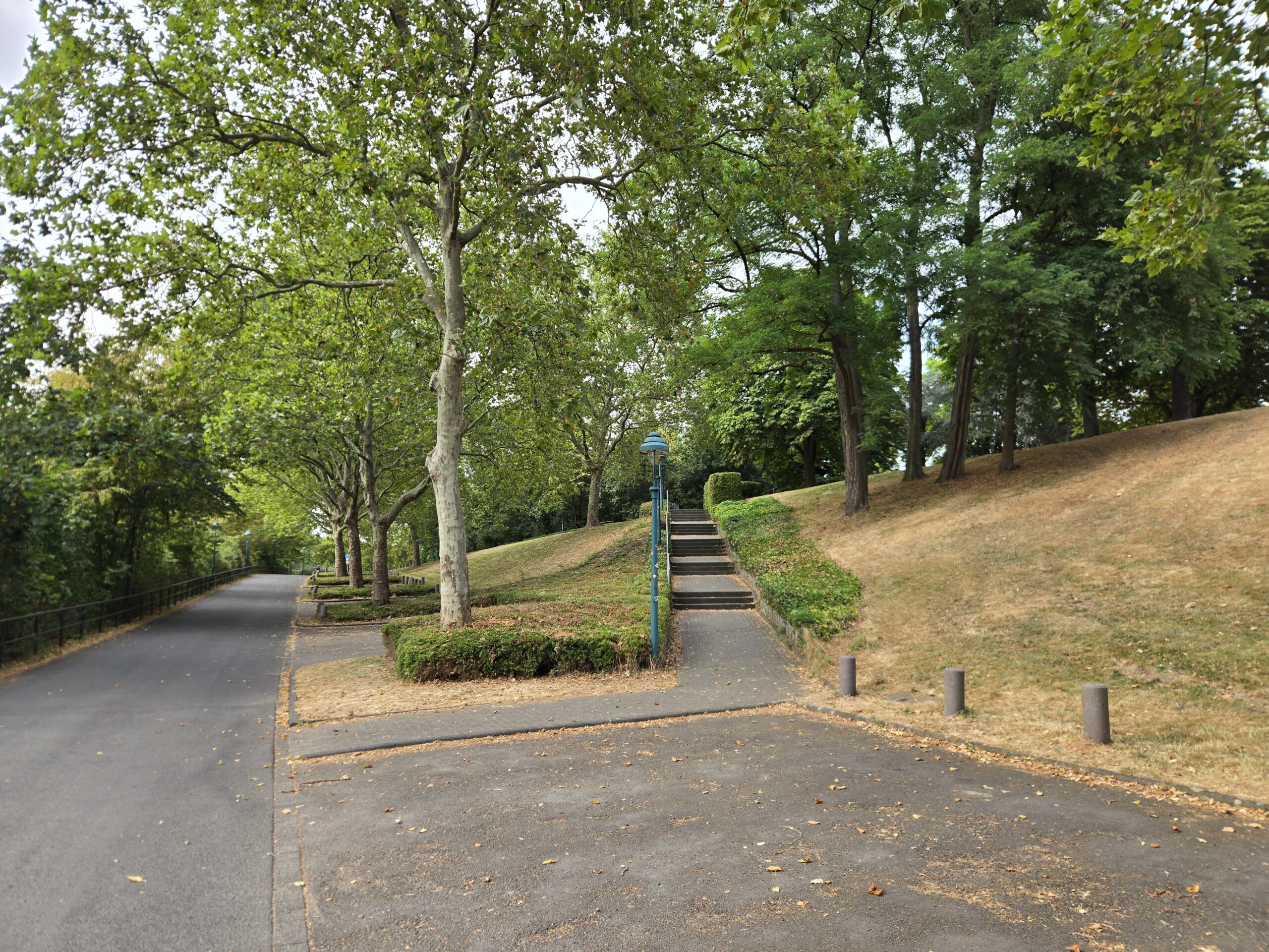 Walk up these stairs, or follow the small road up and around